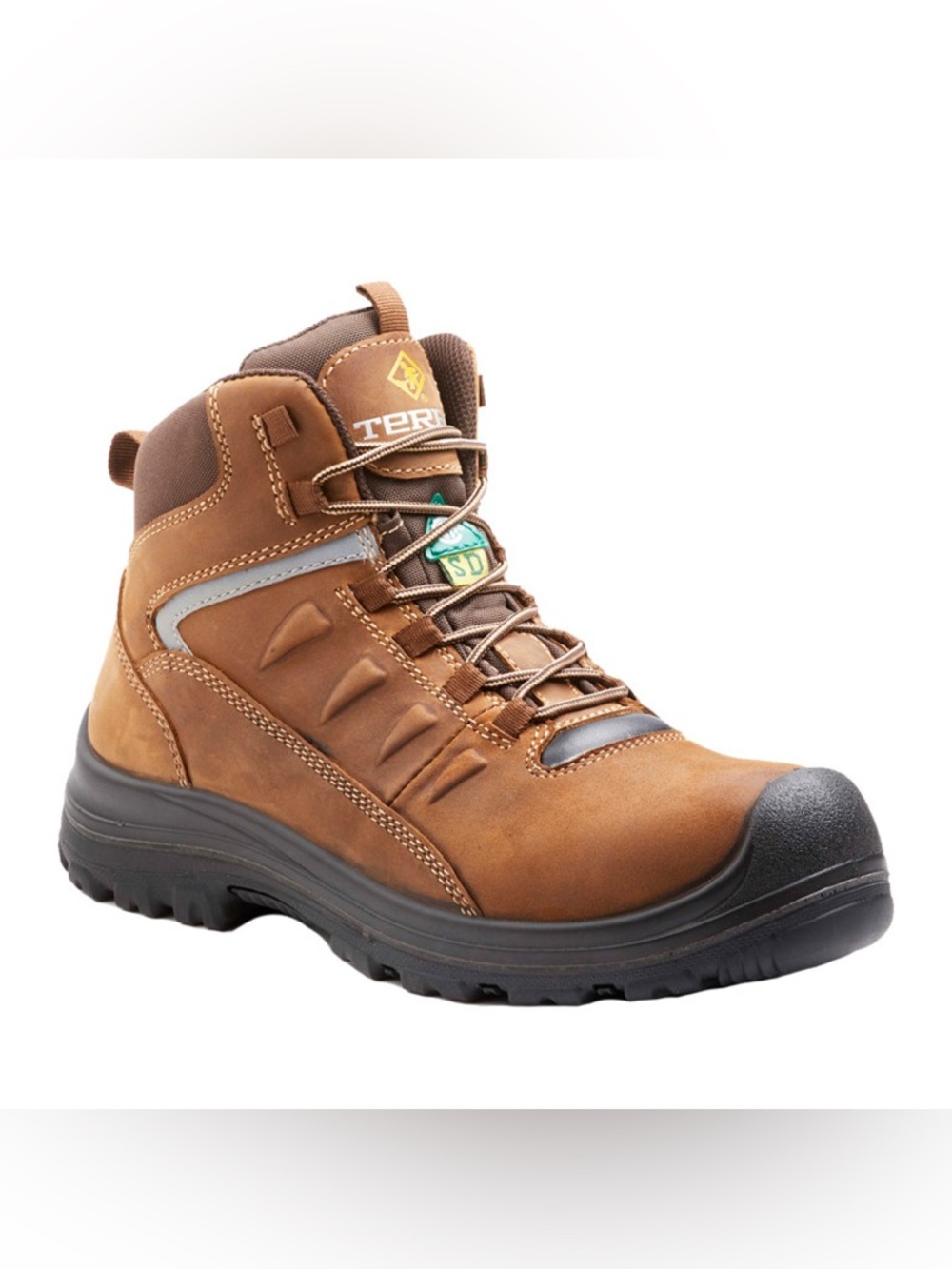 Men's Terra Findlay 6" Waterproof Composite Toe Safety Work Boot,Brown, 8M
